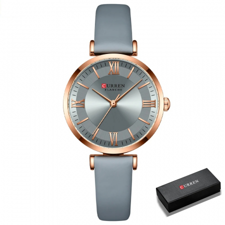 Ceas dama de mana Curren Quartz Casual Elegant Fashion Analog Gri [2]