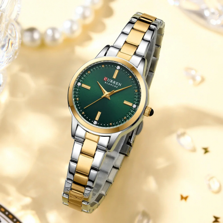 Ceas dama de mana Curren Quartz Casual Luxury Elegant Fashion Auriu [4]