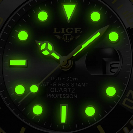 Ceas barbatesc de mana Lige, Business, Quartz, Casual, Elegant, Calendar, Indici luminosi, Analog [6]