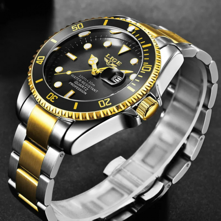 Ceas barbatesc de mana Lige, Business, Quartz, Casual, Elegant, Calendar, Indici luminosi, Analog [2]