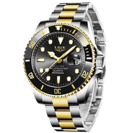 Ceasuri barbatesti - Ceas barbatesc de mana Lige, Business, Quartz, Casual, Elegant, Calendar, Indici luminosi, Analog