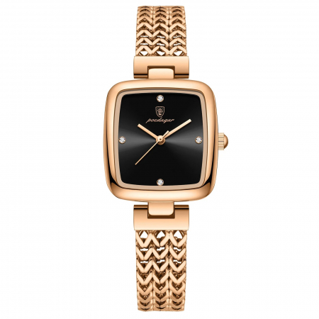 Ceasuri dama - Ceas dama de mana Poedagar Quartz Elegant Casual Fashion Auriu Otel Negru