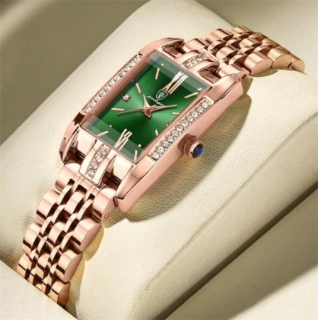Ceas de mana dama Poedagar Quartz Elegant Casual Fashion Otel Argintiu Auriu Verde [2]
