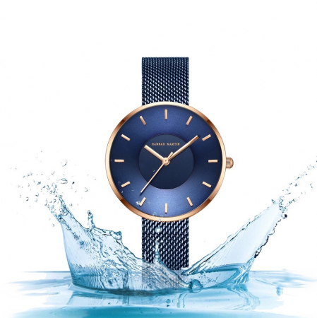 Ceas dama Hannah Martin Elegant Fashion Quartz Afisaj analogic Casual Albastru [1]