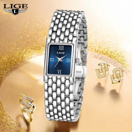 Ceas Damă Lige 89156 Argintiu-Albastru – Design Fashion, Funcții Multiple, Afișaj Luminos, Rezistent la Apă 3ATM [1]