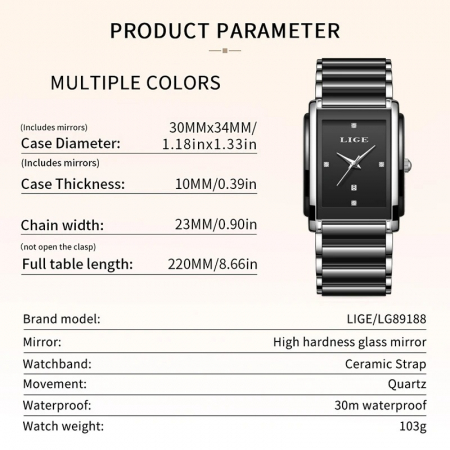 Ceas Damă Lige 89188 Argintiu-Negru – Design Fashion, Funcții Multiple, Afișaj Luminos, Rezistent la Apă 3ATM [5]