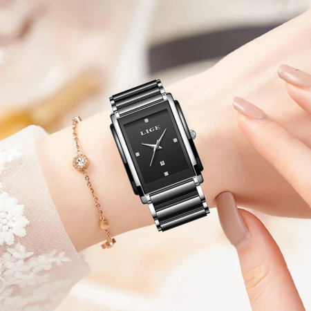Ceas Damă Lige 89188 Argintiu-Negru – Design Fashion, Funcții Multiple, Afișaj Luminos, Rezistent la Apă 3ATM [6]