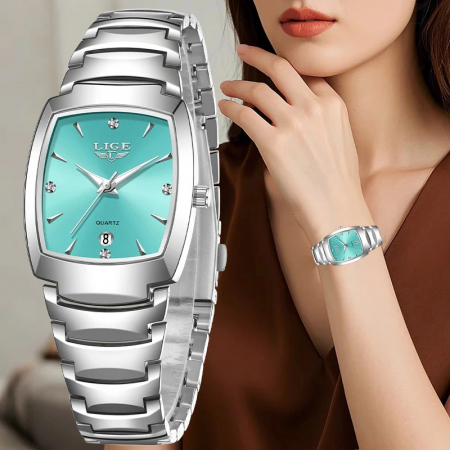 Ceas Damă Lige 89257 Argintiu-Verde – Design Fashion, Funcții Multiple, Afișaj Luminos, Rezistent la Apă 3ATM [6]