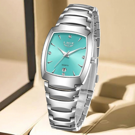 Ceas Damă Lige 89257 Argintiu-Verde – Design Fashion, Funcții Multiple, Afișaj Luminos, Rezistent la Apă 3ATM [2]