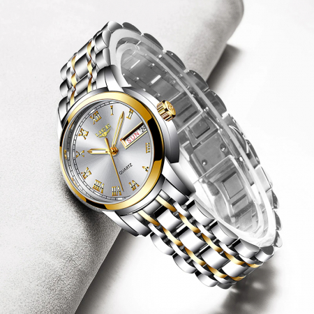 Ceas dama Lige Afisare data Analog Quartz Fashion Elegant Luxury Argintiu [1]