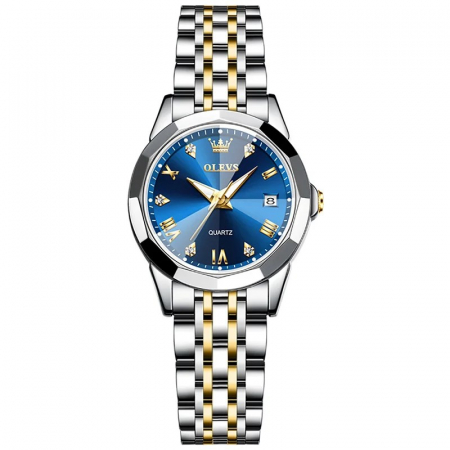 Ceasuri dama - Ceas dama Olevs Quartz Analog Afisare data Elegant Business Argintiu
