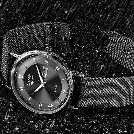 Ceas dama Lige Data Bratara reglabila Negru [2]