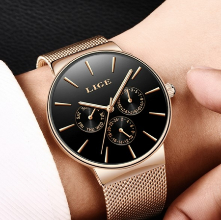 Ceas dama Lige Data Quartz Analog Auriu [1]