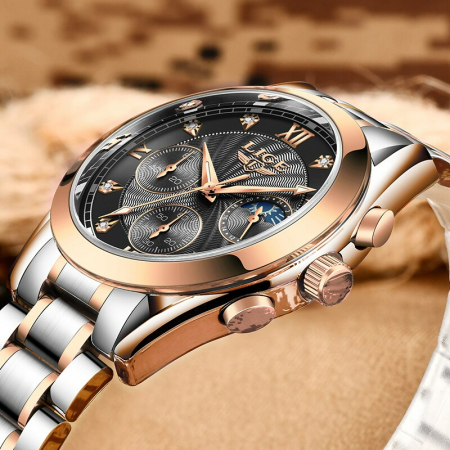 Ceas dama Lige Quartz Analog Fashion Casual Afisare data [5]