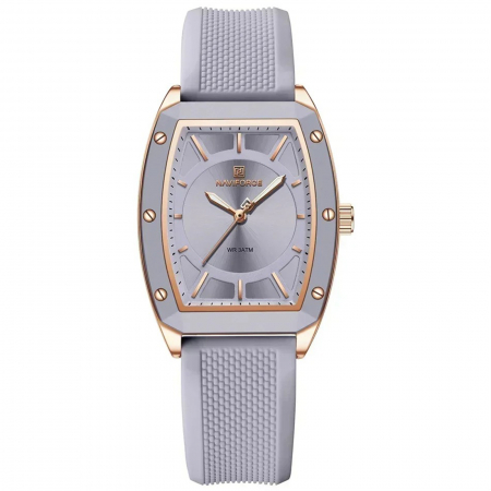 Ceasuri dama - Ceas Dama Naviforce 5049 Gri Deschis - Afișaj Analog, Fashion, Casual, Rezistent la Apă 3ATM