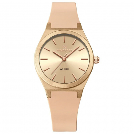 Ceasuri dama - Ceas Dama Naviforce 5056 Auriu - Afișaj Analog, Fashion, Casual, Rezistent la Apă 3ATM