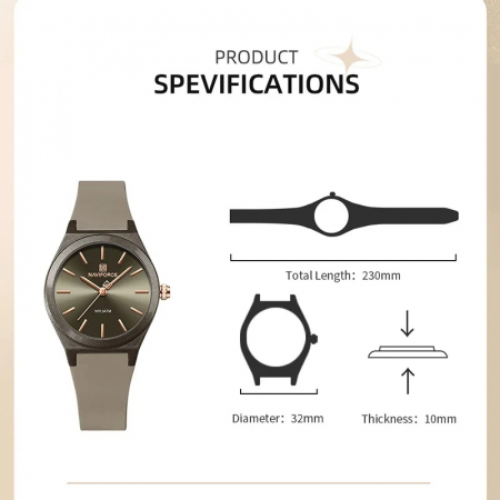 Ceas Dama Naviforce 5056 Verde - Afișaj Analog, Fashion, Casual, Rezistent la Apă 3ATM [6]