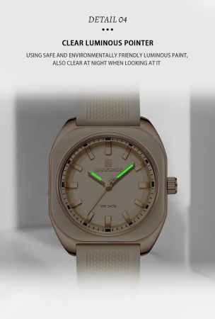 Ceas Dama Naviforce 5061 Crem - Analog Fashion Casual, Rezistent la Apă 3ATM [3]