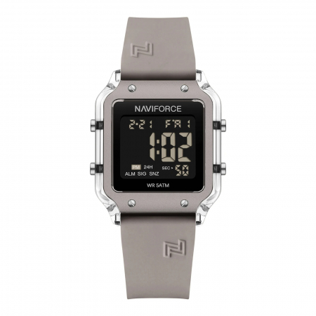 Ceasuri dama - Ceas Dama Naviforce 6105 Gri - Afișaj Digital, Sport, Casual, Alarmă, Rezistent la Apă 5ATM