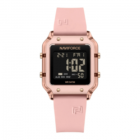 Ceasuri dama - Ceas Dama Naviforce 6105 Rose - Afișaj Digital, Sport, Casual, Alarmă, Rezistent la Apă 5ATM
