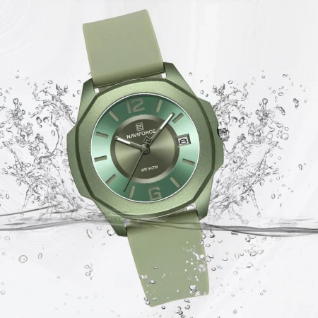 Ceas Dama Naviforce 7107 Verde - Analog Sport Casual, Dată Automată, Rezistent la Apă 5ATM [4]