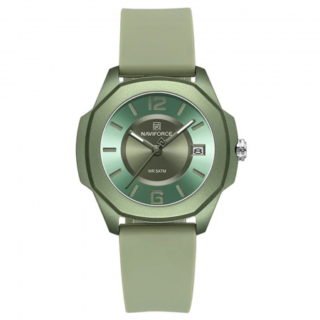 Ceasuri dama - Ceas Dama Naviforce 7107 Verde - Analog Sport Casual, Dată Automată, Rezistent la Apă 5ATM