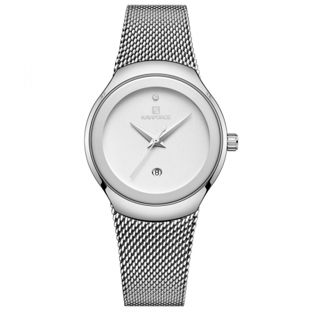 Ceas dama Naviforce, Clasic, Elegant, Business, Analog, Mecanism Quartz, 3 ATM, Argintiu [0]
