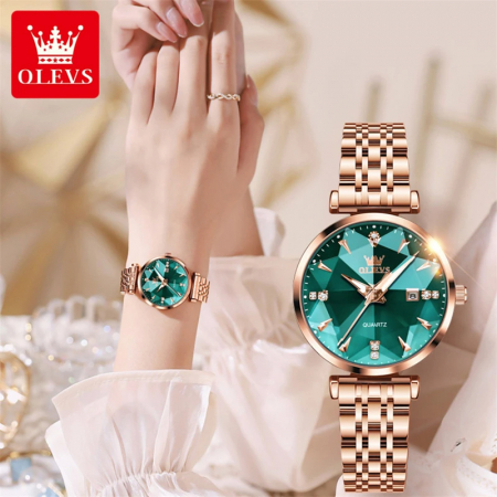 Ceas dama Olevs Elegant Quartz Auriu Analog Diamant Auriu [2]