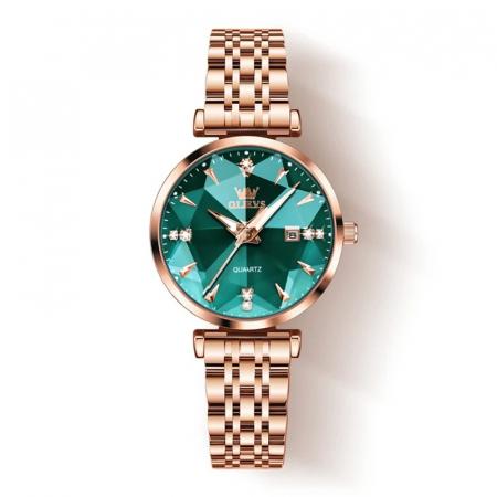 Ceasuri dama - Ceas dama Olevs Elegant Quartz Auriu Analog Diamant Auriu