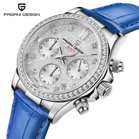 Ceas Damă PAGANI DESIGN PD-1730 Blue, Cronograf VD55, Safir, 36mm, 50M [1]