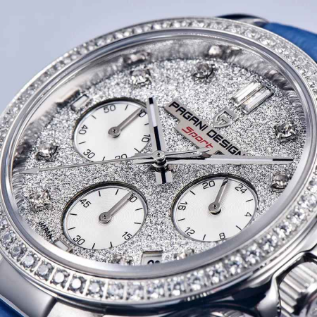 Ceas Damă PAGANI DESIGN PD-1730 Blue, Cronograf VD55, Safir, 36mm, 50M [5]