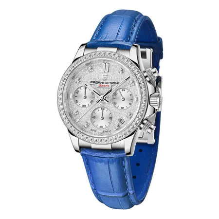 Modele noi - Ceas Damă PAGANI DESIGN PD-1730 Blue, Cronograf VD55, Safir, 36mm, 50M