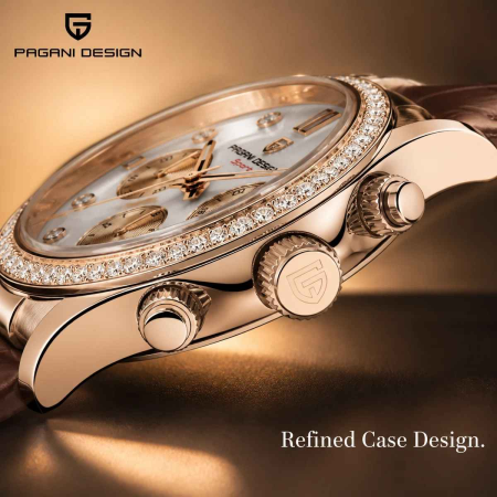 Ceas Damă PAGANI DESIGN PD-1730 Rose Gold, Cronograf VD55, Safir, 36mm, 50M [2]