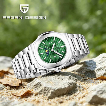Ceas Damă PAGANI DESIGN PD-1786 Green, Epson VX3HA, Safir, Ceramic, 32.5mm, 50M [1]
