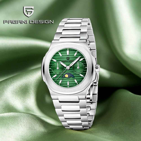 Ceas Damă PAGANI DESIGN PD-1786 Green, Epson VX3HA, Safir, Ceramic, 32.5mm, 50M [5]