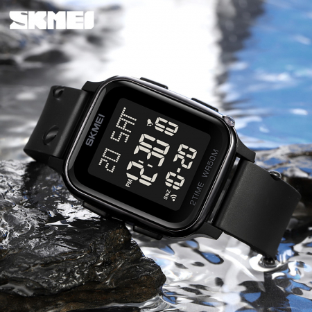 Ceas de barbati Skmei Sport Digital Casual Led Negru [2]