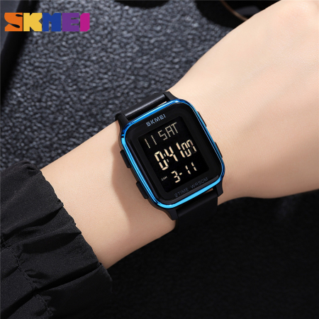 Ceas de barbati Skmei Sport Digital Casual Led Negru/Albastru [3]