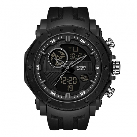 Modele noi - Ceas barbatesc de mana Sanda Stil Militar Army Led Quartz Negru