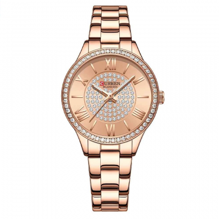 Ceasuri dama - Ceas de damă Curren Roze – Elegant, cu mecanism quartz și brățară metalică de lux