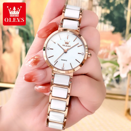 Ceas de dama Olevs Mecanism Quartz Japonia Casual Fashion Elegant Alb [2]