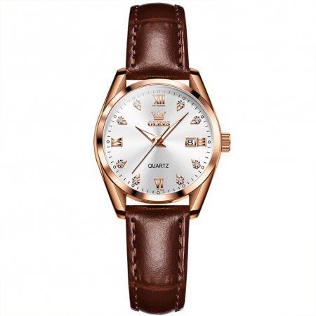 Ceasuri dama - Ceas de dama Olevs Mecanism Quartz Clasic Fashion Elegant Piele