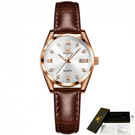 Ceas de dama Olevs Mecanism Quartz Clasic Fashion Elegant Piele [1]