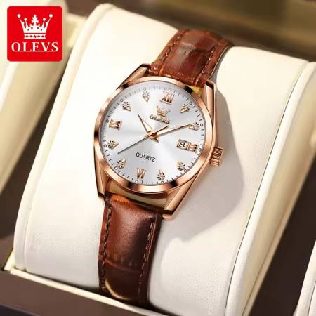 Ceas de dama Olevs Mecanism Quartz Clasic Fashion Elegant Piele [3]