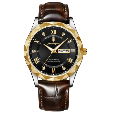 Modele noi - Ceas barbatesc Poedagar Luxury Fashion Casual Quartz Data Calendar Piele naturala
