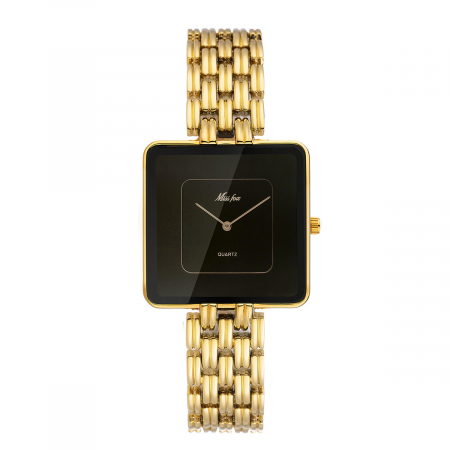 Ceas de mana dama Miss Fox Elegant Casual Fashion Quartz Analog Cronograf Auriu [0]