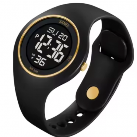 Ceas de mana barbatesc Skmei Digital Cronometru Alarma Casual Sport Fashion Negru Auriu [4]