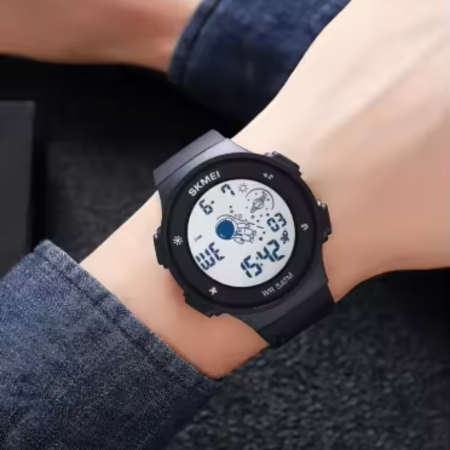Ceas de mana barbatesc Skmei Sport Casual Digital Lumina de fundal Alarma Cronometru Negru [3]