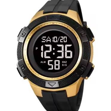 Ceasuri barbatesti - Ceas de mana barbatesc Skmei Casual Digital Lumina de fundal Sport Afisare data Alarma Negru Auriu