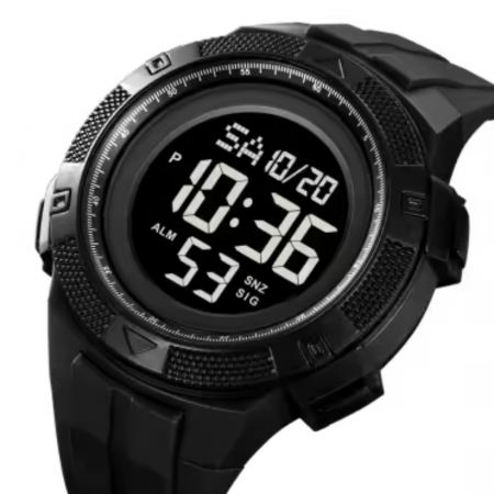 Ceas de mana barbatesc Skmei Casual Digital Alarma Lumina de fundal Sport Afisare data Negru [2]