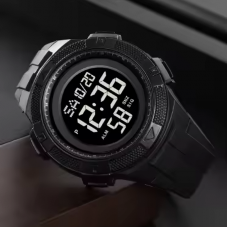 Ceas de mana barbatesc Skmei Casual Digital Alarma Lumina de fundal Sport Afisare data Negru [1]
